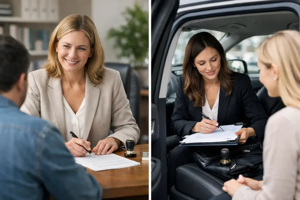 Walk-In Notary Versus Mobile: Which Works?